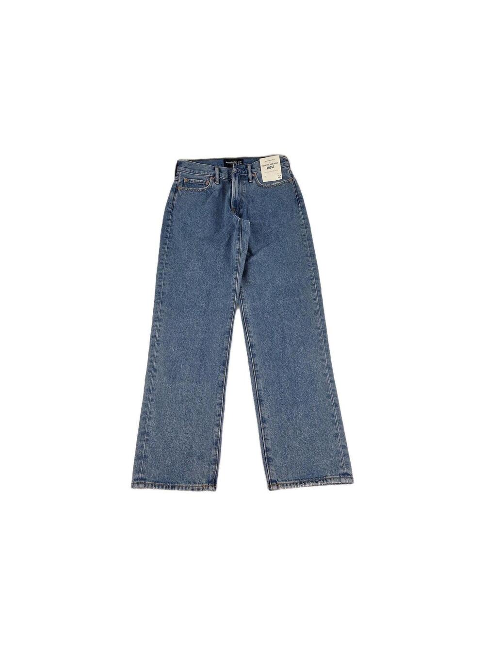 Abercrombie Fitch Jeans Mens 31x34 Blue Denim Pants Authentic Rigid Loose Fit